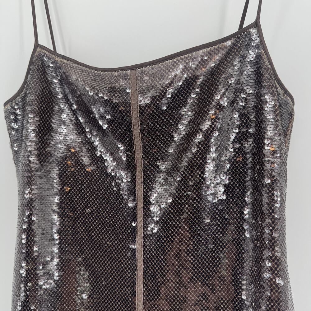 A.L.C. Dani Mini Dress Womens Size Large Sequin Slip Party Brown Sexy Cocktail - Picture 4 of 10
